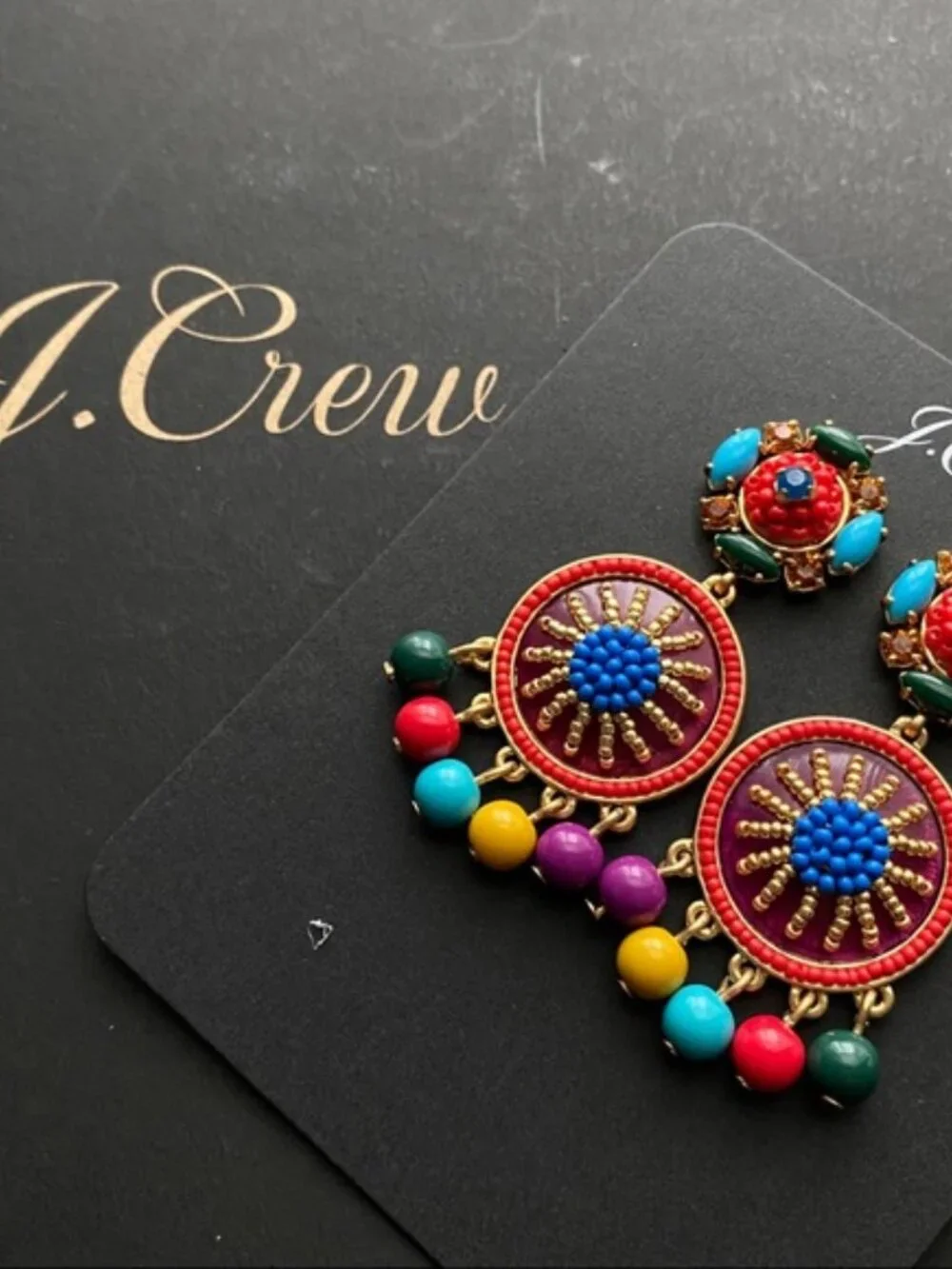 J.Crew Beaded drop earrings-AQ504-MULTI COLOR-NEW